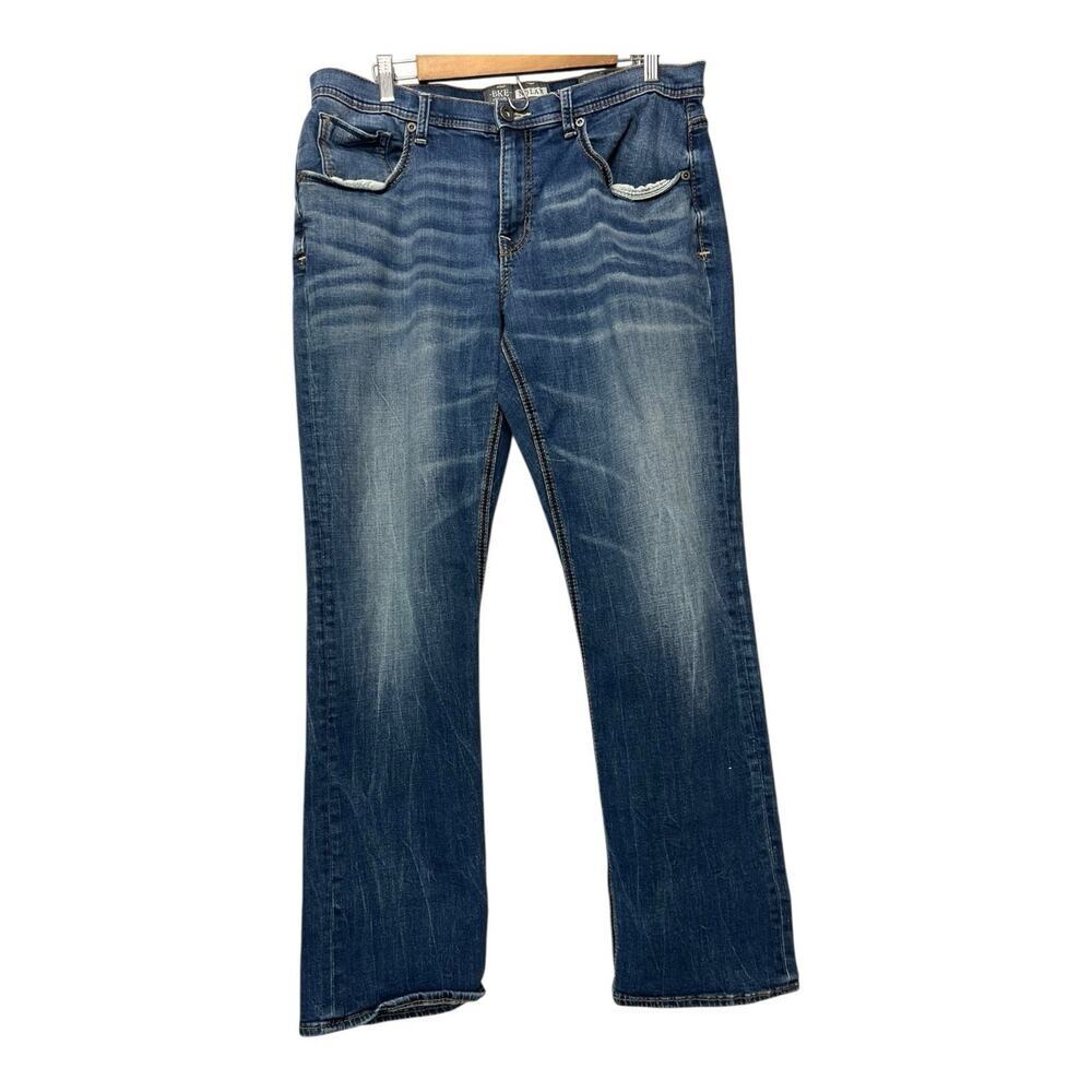 Buckle BKE Nolan Straight Fit Jeans Mens 36R Dark Blue Premium Stretch Denim
